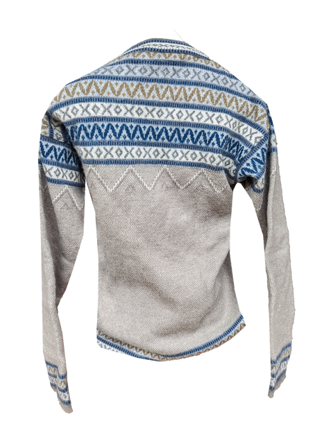 Suéter Especial Oveja Beige Líneas Azules