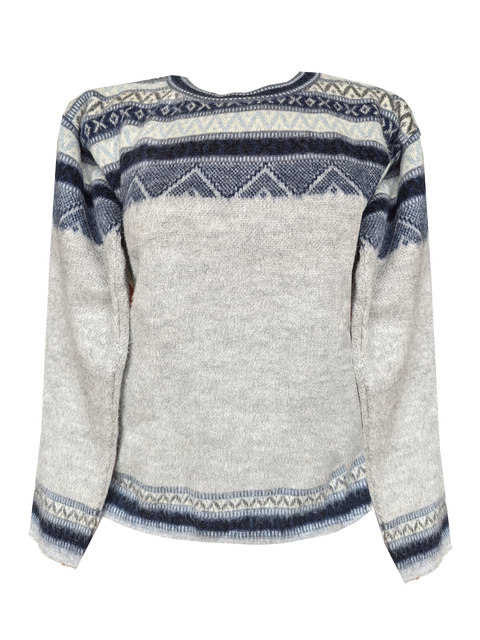 Suéter Especial Oveja Gris Líneas Azules