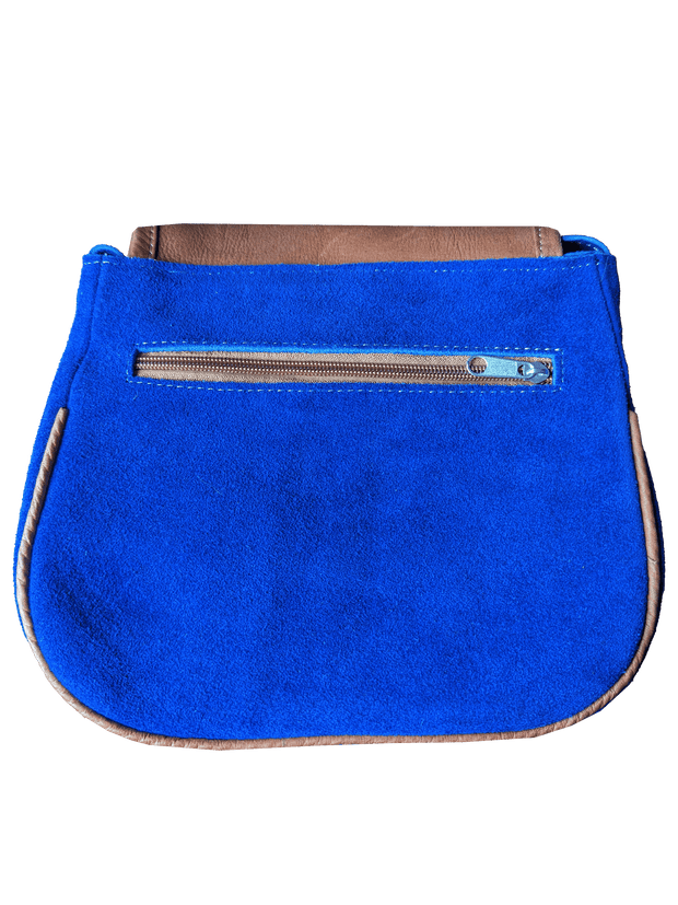 Cartera de Cuero Bordada Azul Eléctrico - Alpaca_Alpaca_