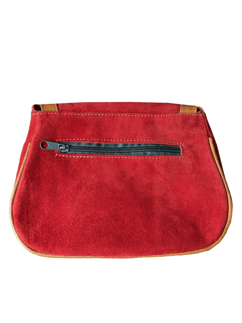 Cartera de Cuero Bordada Rojo Carmesí - Alpaca_Alpaca_