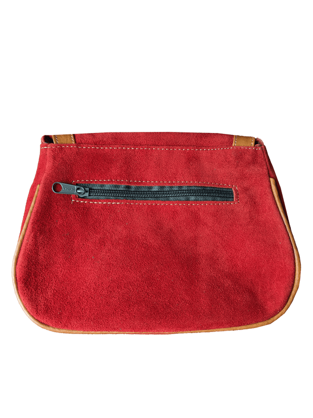 Cartera de Cuero Bordada Rojo Carmesí - Alpaca_Alpaca_