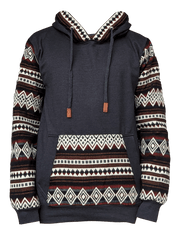 Hoodie Andes Gris Grafito - Rojo Ladrillo - Alpaca_Alpaca_