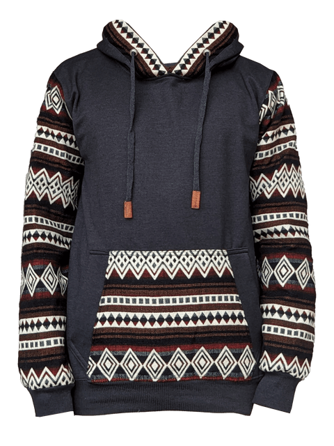 Hoodie Andes Gris Grafito - Rojo Ladrillo - Alpaca_Alpaca_