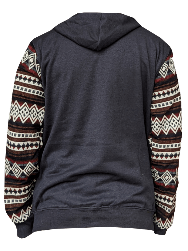 Hoodie Andes Gris Grafito - Rojo Ladrillo - Alpaca_Alpaca_